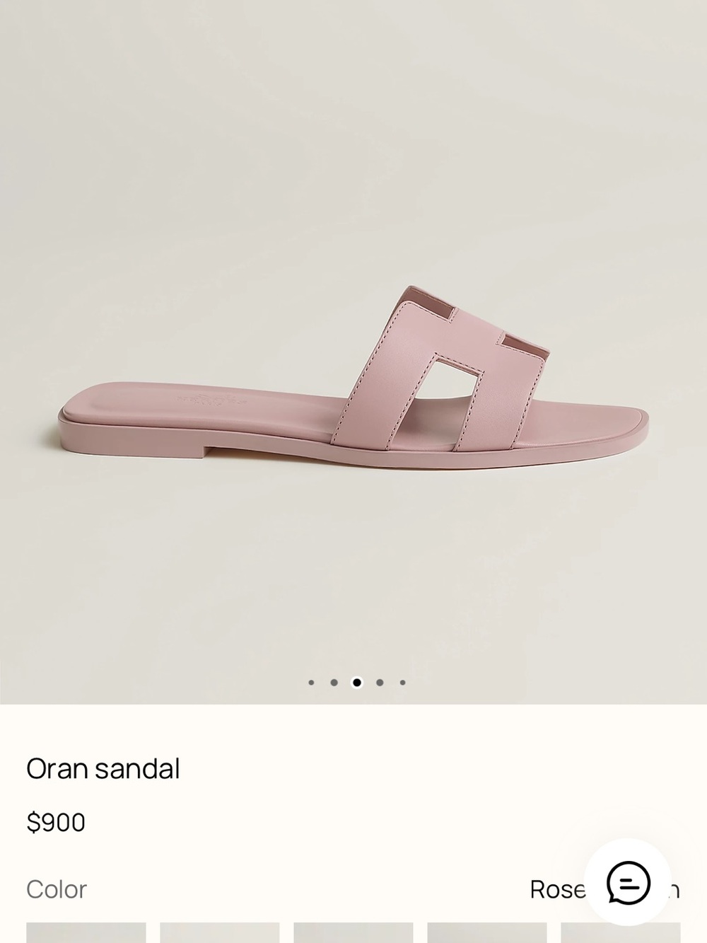 Authentic Hermes Oran Rose Pink Women's Slide Sandal